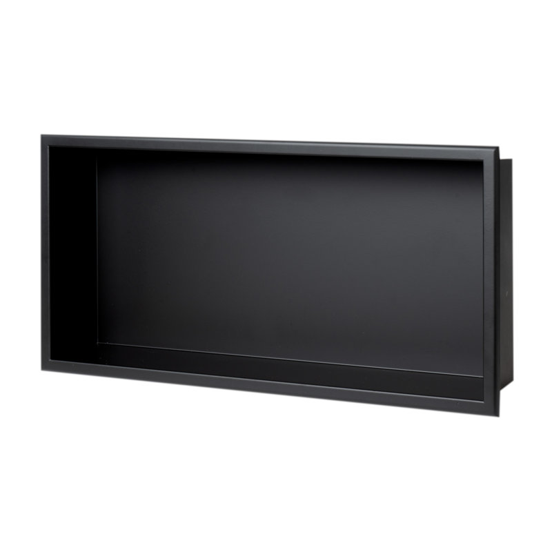 Adhesive Stainless Steel Shower Shelf, Black Matte