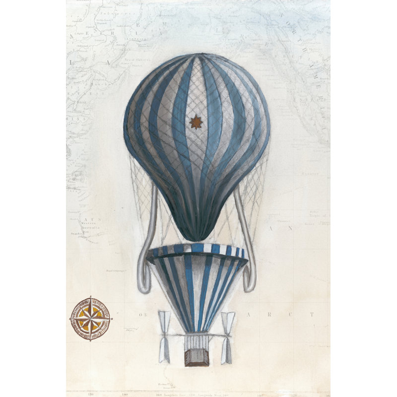 Vintage Hot Air Balloons IV by Naomi McCavitt - 1 Piece Wrapped Canvas Painting, 30cm H x 20cm W