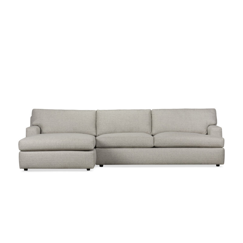 Canapé modulaire 2 pièces Cleo, Orienté à gauche (vu de face), Tissu natté turbo cendre