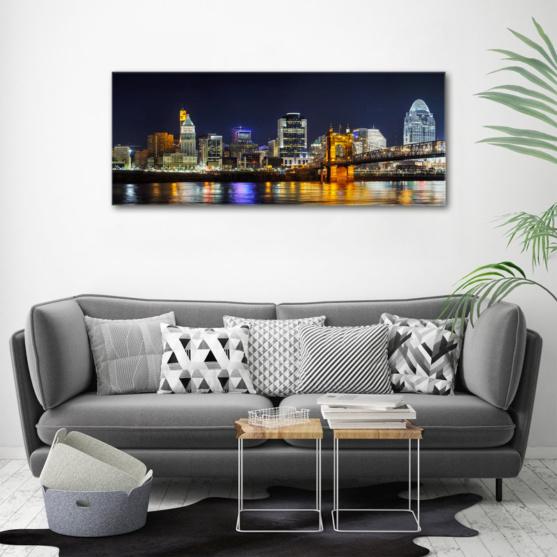 Ohio River At Night - Print, Canvas, 50cm H x 125cm W x 2cm D