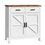 Armoire de rangement de cuisine en blanc moderne - Buffet à 2 tiroirs et portes pour le salon, la salle à manger et la salle à manger pouvant accueillir plusieurs articles saisonniers avec cafetière-969332021