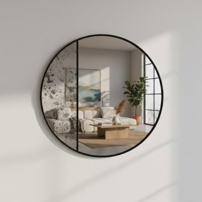Comet Antiqued Art Deco Style Wall Mirror