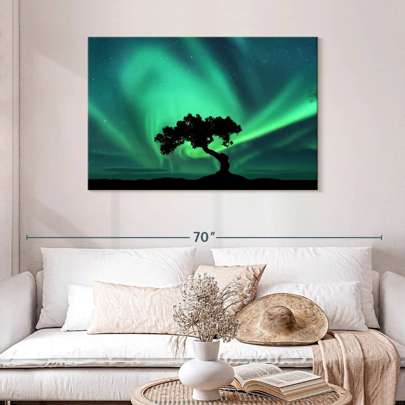 Silhouette d'arbre Alvord Northern Lights, H 30 po x l 45 po