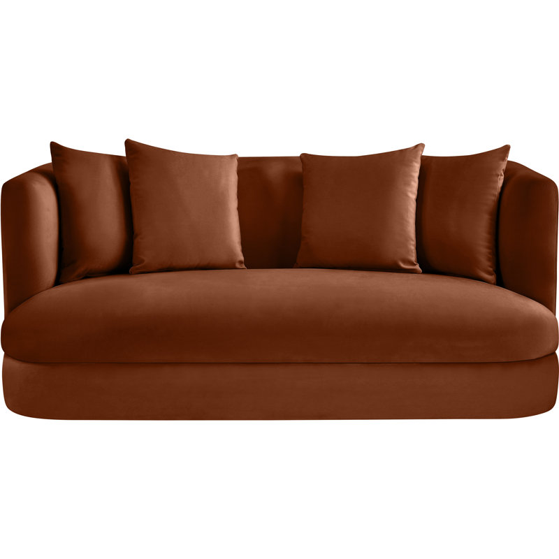 Causeuse en velours Alder, Velours cognac