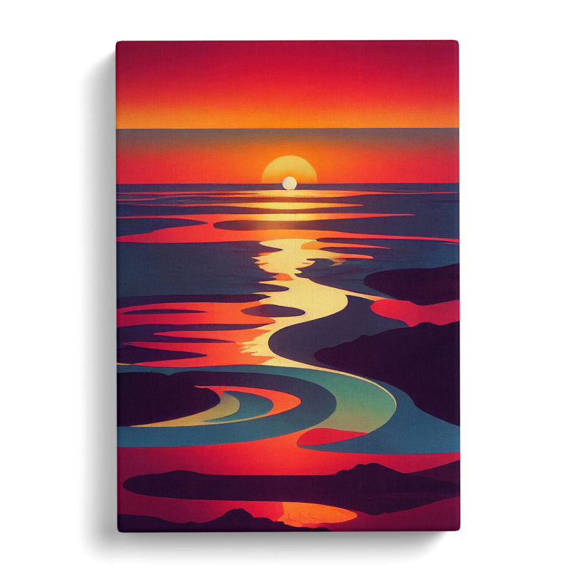 Divisionism Sunset - Wrapped Canvas, 76cm H x 50cm W x 3cm D