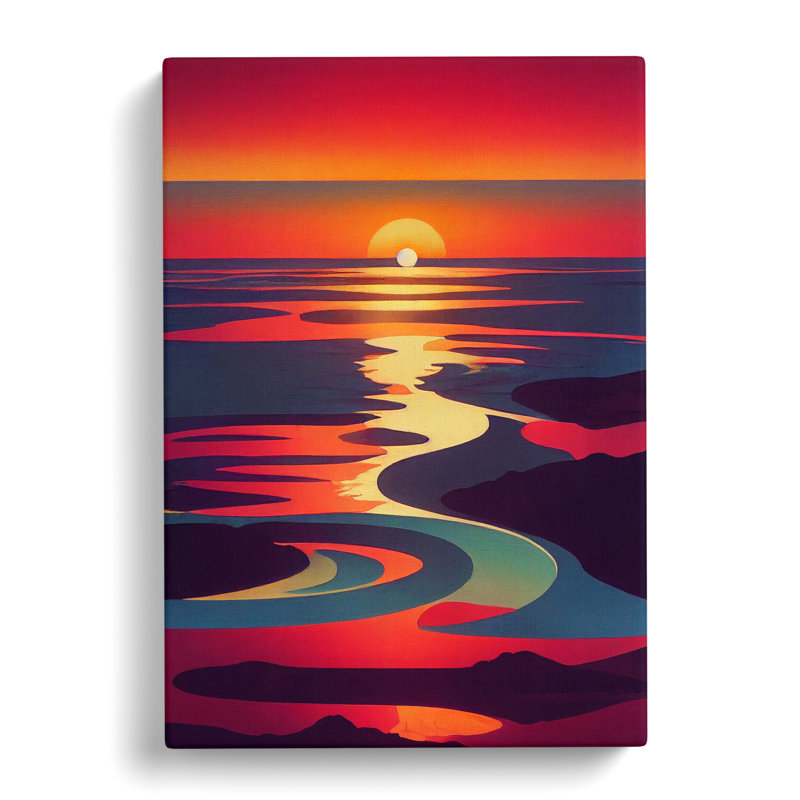 Divisionism Sunset - Wrapped Canvas, 60cm H x 40cm W x 3cm D