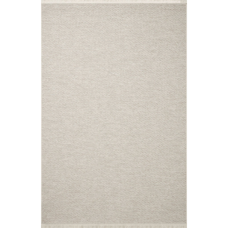 Amber Lewis x Loloi Malibu Ivory / Dove Indoor / Outdoor Area Rug, Rectangle 6'4" x 9'2"