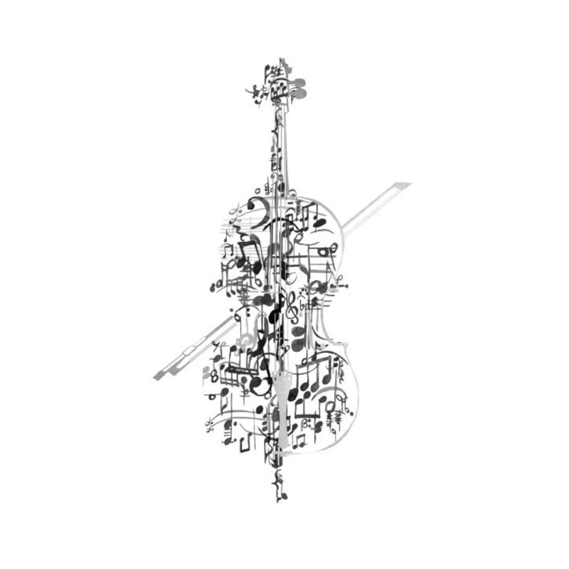 Cello Print by Fern Cassidy, Gilded Silver, 45" H x 30" W