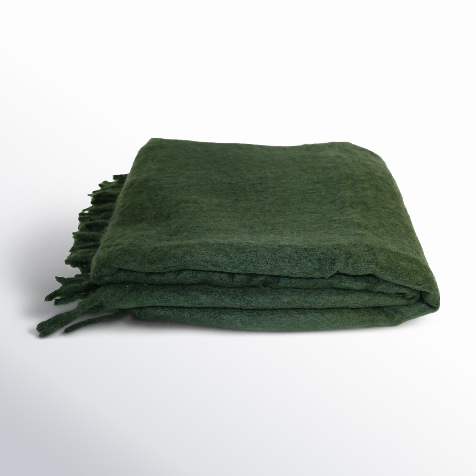 Hidalgo Handwoven Wool Throw Blanket, Green, 2.4