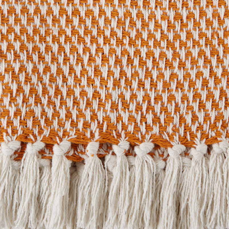 Jeté en coton , Orange