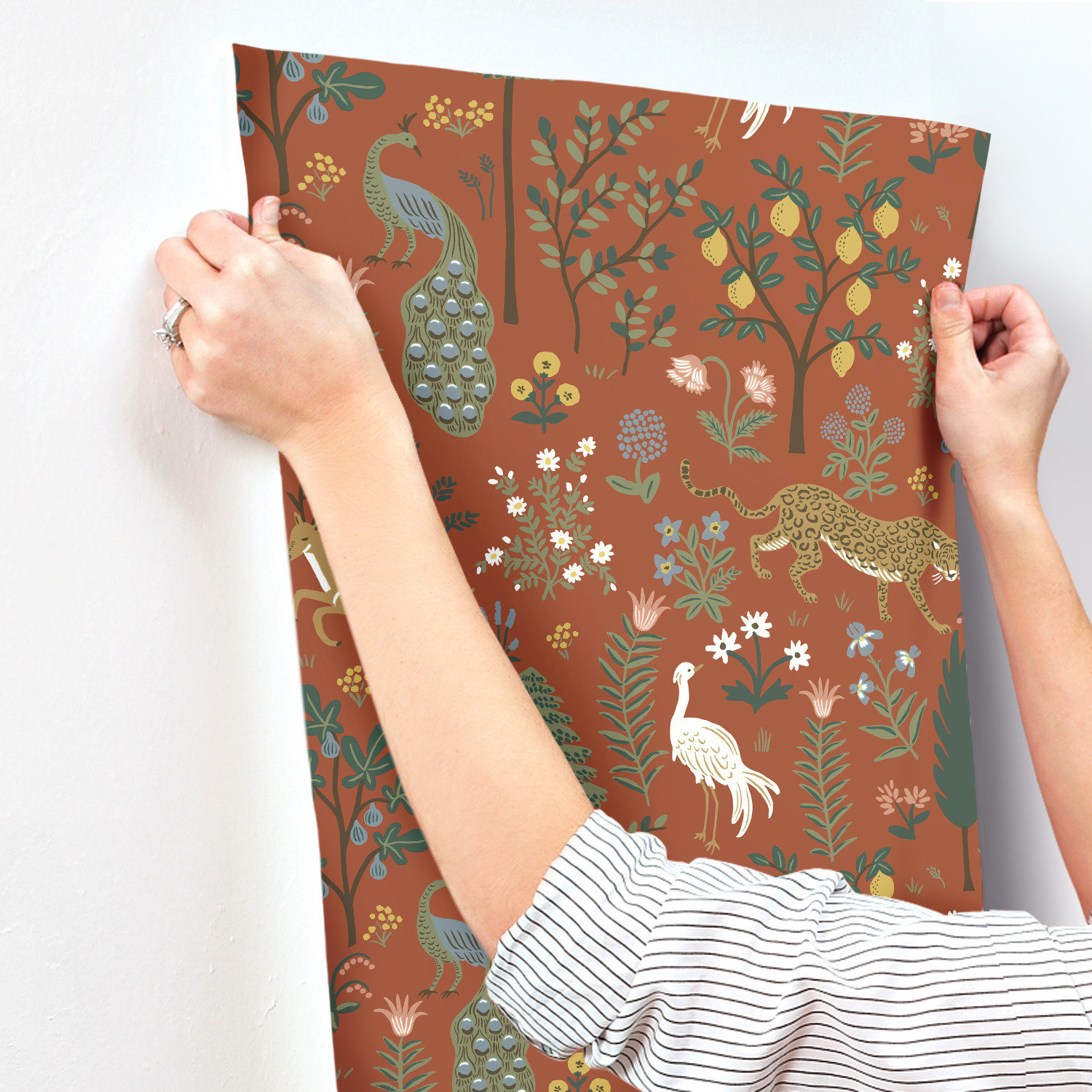 Menagerie Wallpaper Double Roll, Vintage Orange