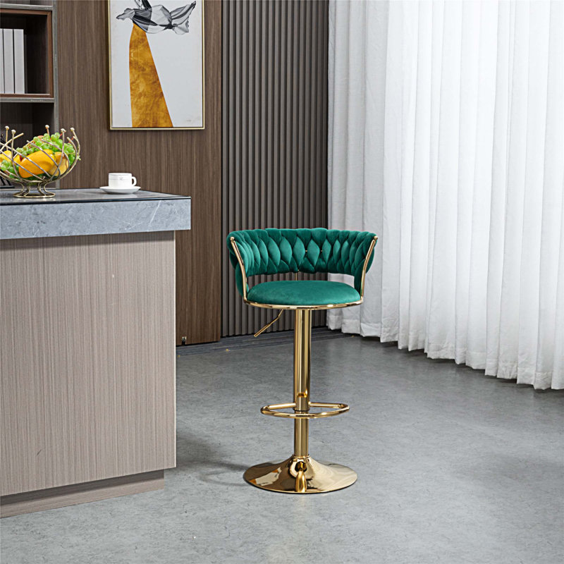 Tabouret pivotant à hauteur réglable Niambi, Émeraude