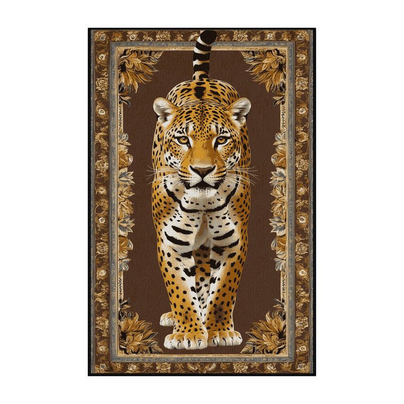  Tapis lavable Golden Jaguar Big Cats, Rectangulaire 2 pi x 3 pi