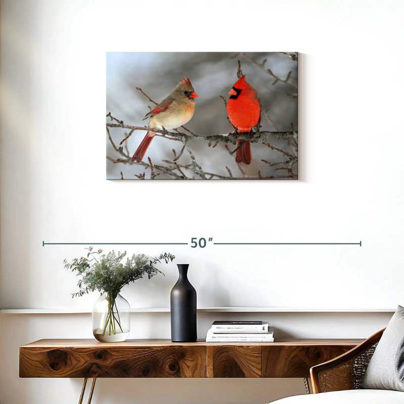 Cardinal Bird Couple, 20" H x 30" W