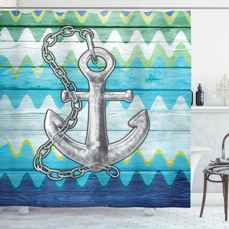 Shower Curtain with Hooks Included, 75" H x 69" W