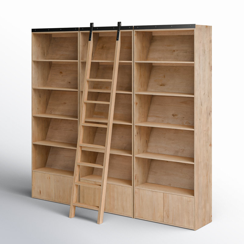 Modern Storage Bookcase - Light Wood & Iron Hardware