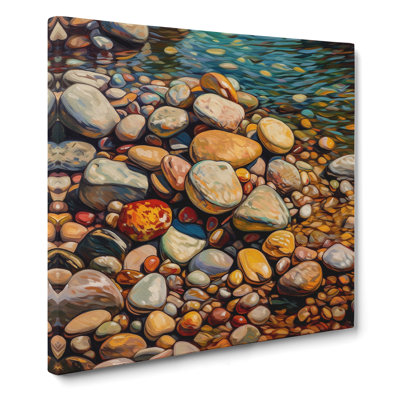 Pebbles Neo-Impressionism - Wrapped Canvas