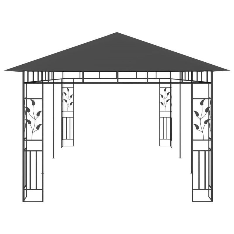 Mrsinlik 118" x 236" Steel Patio Gazebo, Anthracite