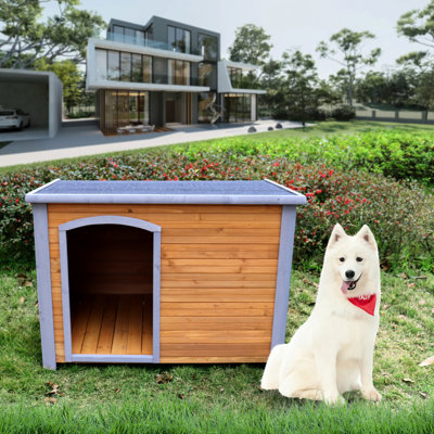 Solid Wood Dog Kennel For Large Canines - , Stable Raised Foot Support Structure Villa Big Feet