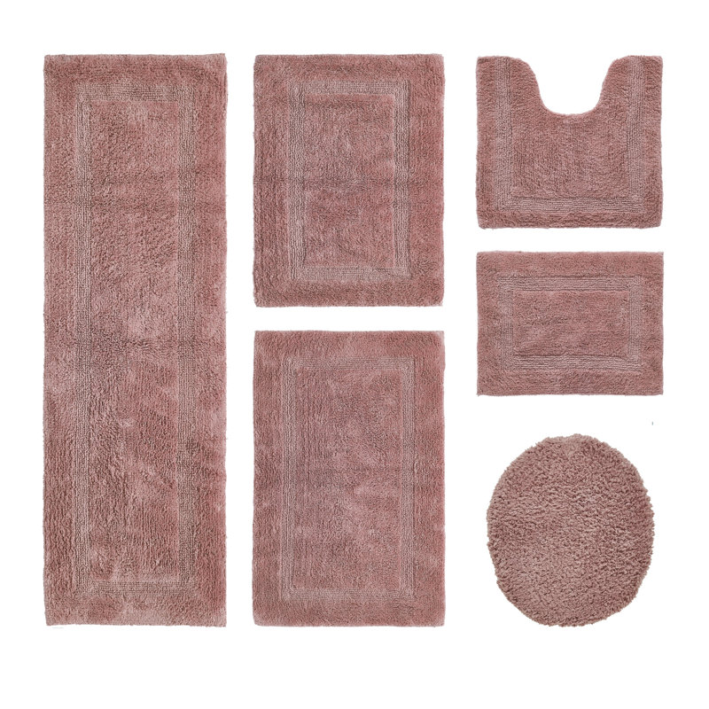 Ensemble de tapis pour salle de bain 6 pièces Lux Premium 2370 GSM, Rose