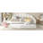 Full Size Upholstery Daybed Frame With Shall Shaped Backrest  And Trundle,White-1815471094