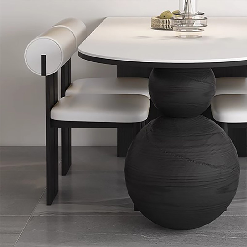Ancient Style Half-Round Dining Table, White, 29.5"H x 63"L x 31.5"W