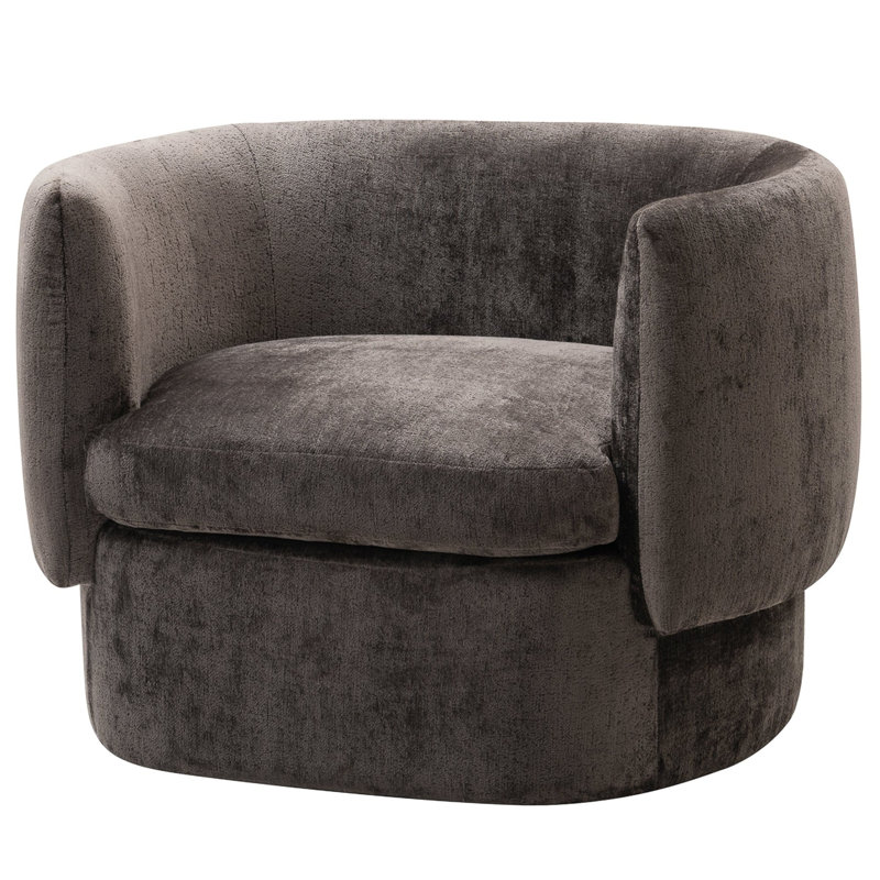 Chaise d'appoint Lemondrop en chenille martelée, Chenille brun