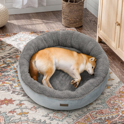 Lit pour chien Ignotas Donut, lit pour chien moelleux rond et moelleux, lit douillet pour chat anti-angoisse, lavable à la machine