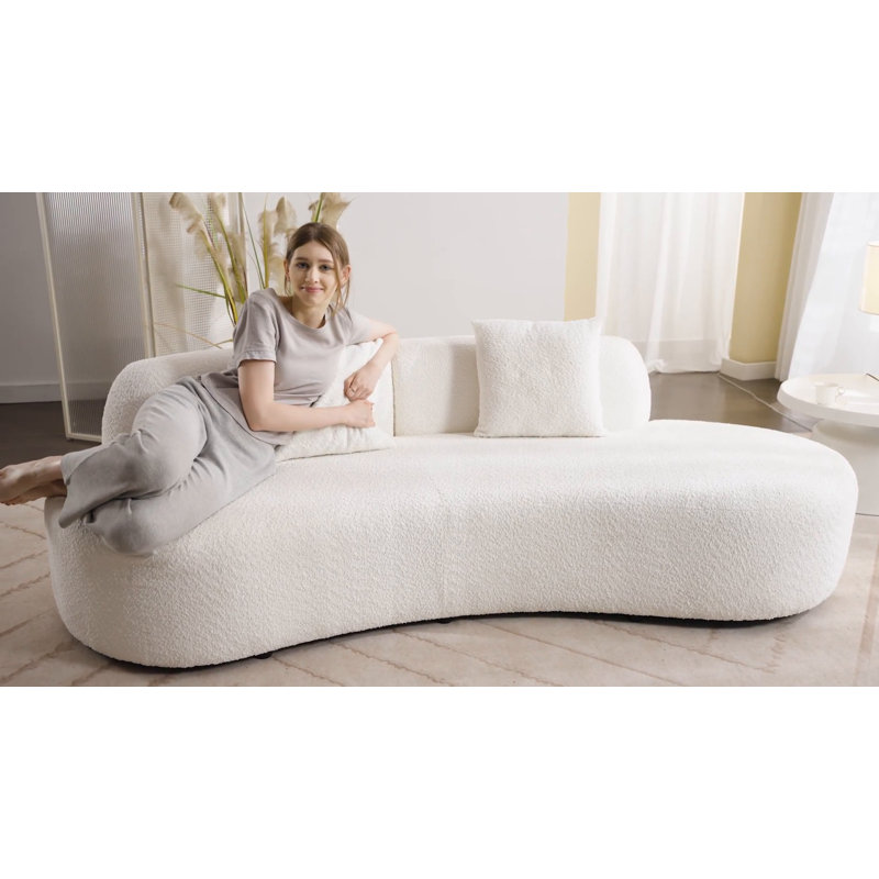 Wrought Studio Castillon 91" Modern Curved Sofa