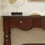 Bureau de rangement en bois d'hévéa brun foncé 39,37 po