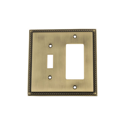 Rope 2-Gang Toggle Light Switch / Rocker Combination Wall Plate