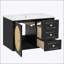 Meuble-lavabo de 30 pouces de style Mid-Century avec lavabo en céramique et grand rangement, 2 tiroirs pour salle de bain moderne