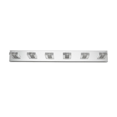 Luminaire de salle de bain 38 lumières à DEL 38 po en chrome moderne avec abat-jour carré en acrylique pour éclairage de salle de bain, miroir