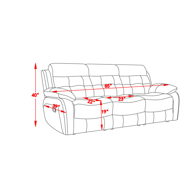 Genuine Leather Non-Power Reclining Sofa With Drop Down Table