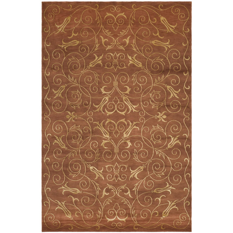Echevarria Hand-Knotted Wool/Silk Gold Area Rug