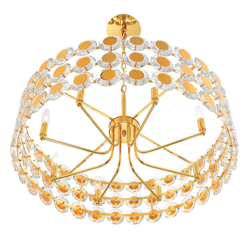 Perrene 8 Light Pendant in Gold