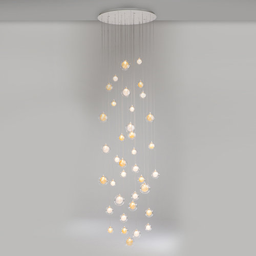 37 - Light Pendant, Clear/Gold
