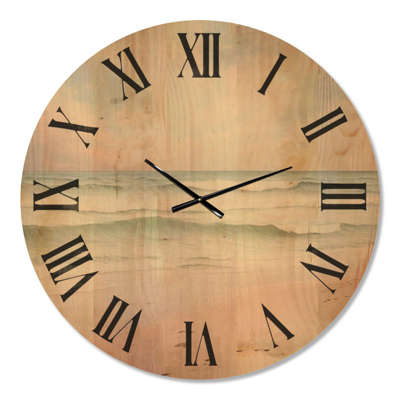 Horloge murale en bois Ocean Tranquility, Surdimensionné