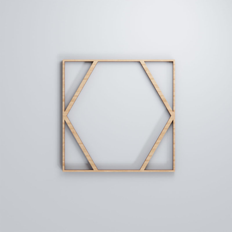 Panneaux muraux décoratifs en bois Fraser, Aulne, H 7 3/8 po x l 7 3/8 po x P 3/8 po