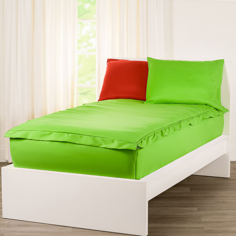  Bunkie Deluxe All-In-One Zipper Bedding Set, Full / Double, Green