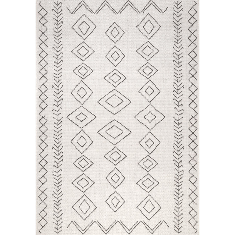 Tapis intérieur / extérieur Ezri Diamond, Rectangle 3 pi x 5 pi