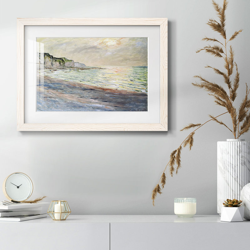 Pourville, Sunset, 1882, reproduction d'art encadrée, Blanc, H 26 po x l 38 po