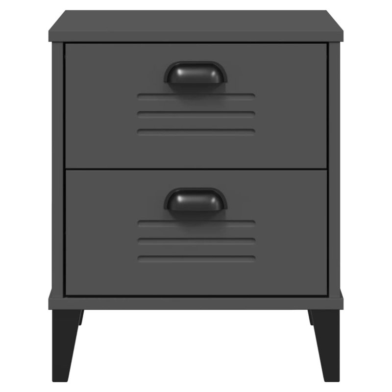 Anjuan 40 cm W Bedside Table, Anthracite Grey