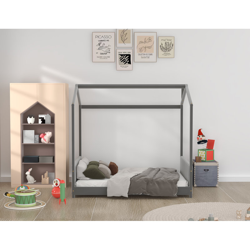 Lit plateforme, lit de jour style maison Toone Upholstery, Plein, Gris
