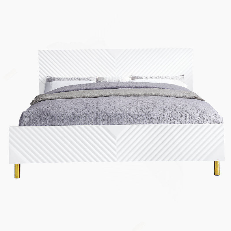 Gaines  Bed,  High Gloss, White