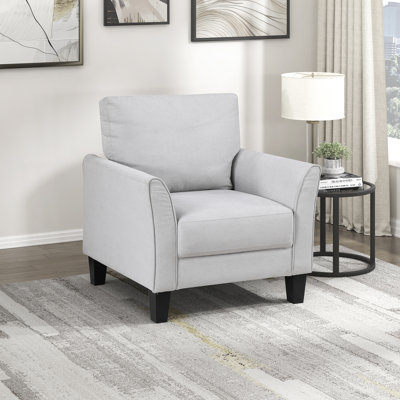 Laffey 34" Modern Upholstered Armchair – Plush Accent Chair with Flared Arms & Sturdy Wood Frame by Winston Porter