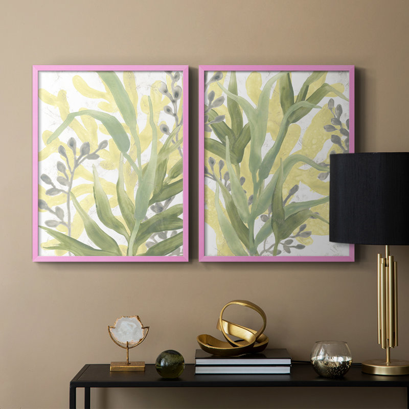 Reproduction encadrée Sea Grass Fresco I-Premium - prête à être accrochée - aucun clou requis - aucun clou requis, Rose