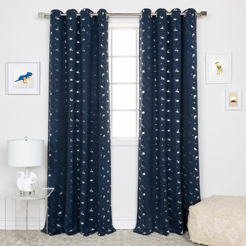 Rideau occultant en polyester Hula, Bleu marine, L 52 po x L 84 po