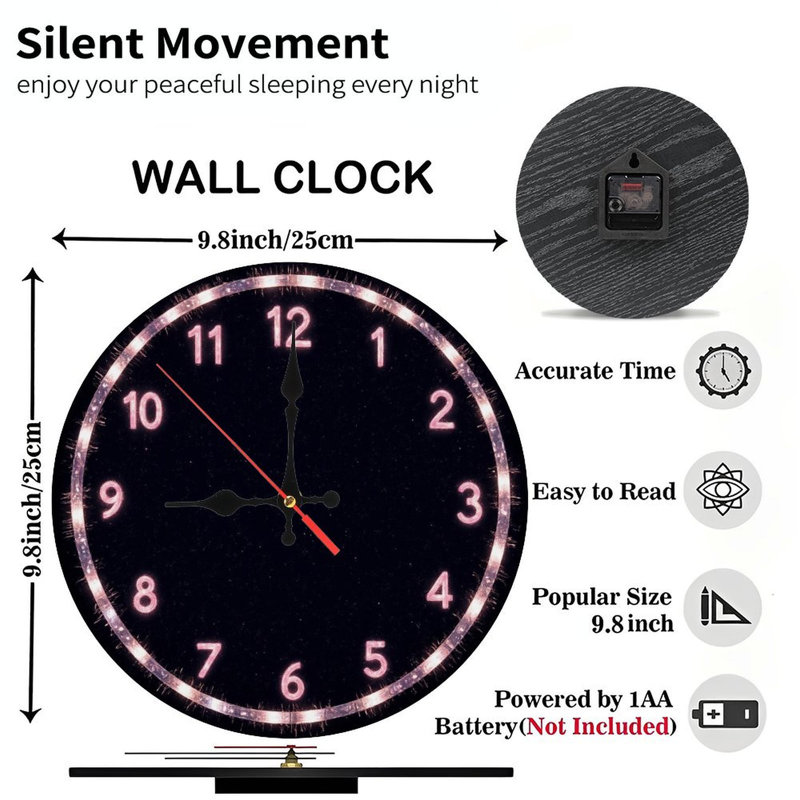 Horloge de Noël avec scène enneigée