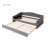 Gray Twin Size Daybed With Fleece Textile Cover And Slide Trundle Detachable Slide-out - Customizable Bedroom Setup-461845797-461845795